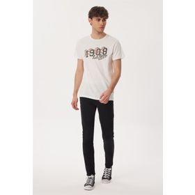 Lee Cooper 232 LCM 242027 ZETA Bisiklet Yaka Beyaz Erkek T-shirt