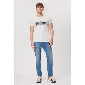 Lee Cooper 232 LCM 242029 DRAWINGLOGO Bisiklet Yaka Beyaz Erkek T-shirt