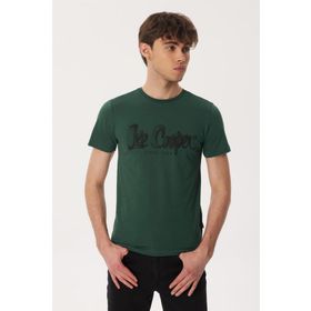 Lee Cooper 232 LCM 242029 DRAWINGLOGO Bisiklet Yaka Yeşil Erkek T-shirt