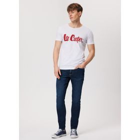 Lee Cooper 232 LCM 242032 LONDONLOGO Bisiklet Yaka Koyu Beyaz Erkek T-shirt