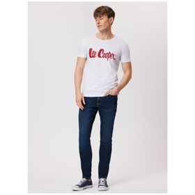 Lee Cooper 232 LCM 242032 LONDONLOGO Bisiklet Yaka Koyu Beyaz Erkek T-shirt