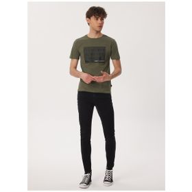 Lee Cooper 232 LCM 242044 PATRICE Bisiklet Yaka Haki Erkek T-shirt