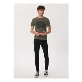 Lee Cooper 232 LCM 242044 PATRICE Bisiklet Yaka Haki Erkek T-shirt