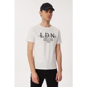 Lee Cooper 232 LCM 242045 ELLERY Bisiklet Yaka Beyaz Erkek T-shirt