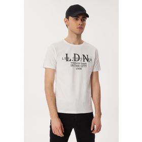 Lee Cooper 232 LCM 242045 ELLERY Bisiklet Yaka Beyaz Erkek T-shirt