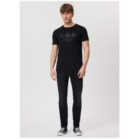 Lee Cooper 232 LCM 242045 ELLERY Bisiklet Yaka Siyah Erkek T-shirt