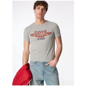 Lee Cooper 232 LCM 242046 Gri Melanj Sertiw Bisiklet Yaka Erkek T-shirt