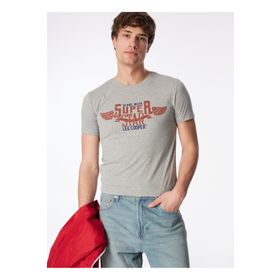 Lee Cooper 232 LCM 242046 Gri Melanj Sertiw Bisiklet Yaka Erkek T-shirt