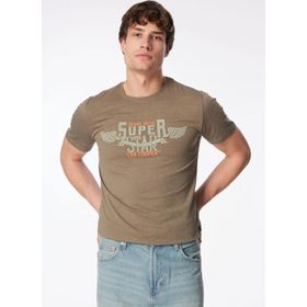 Lee Cooper 232 LCM 242046 Yeşil Melanj Sertiw Bisiklet Yaka Erkek T-shirt