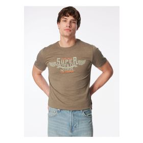 Lee Cooper 232 LCM 242046 Yeşil Melanj Sertiw Bisiklet Yaka Erkek T-shirt