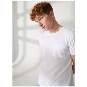 Lee Cooper 232 LCM 242056 TWINGO Bisiklet Yaka Beyaz Erkek T-shirt