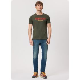 Lee Cooper 232 LCM 242056 Twingo Bisiklet Yaka Haki Erkek T-shirt