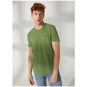 Lee Cooper 232 LCM 242056 TWINGO Bisiklet Yaka Yeşil Erkek T-shirt