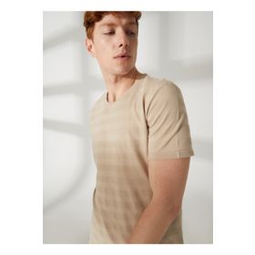 Lee Cooper 232 LCM 242060 BAINES Bisiklet Yaka Koyu Bej Erkek T-shirt