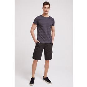 Lee Cooper 232 LCM 242060 BAINES Bisiklet Yaka Koyu Gri Erkek T-shirt