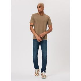 Lee Cooper 232 LCM 242061 GAEL Bisiklet Yaka Koyu Bej Erkek T-shirt