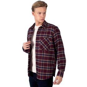 Lee Cooper 241 LCM 241072 Haki Mürdüm Argoses Erkek Dokuma Gömlek
