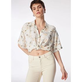 Lee Cooper 242 LCF 241003 Bej Visba Crop Kadın Gömlek