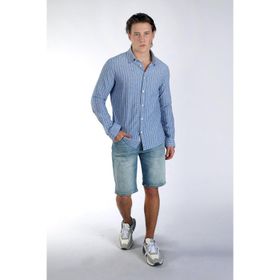 Lee Cooper 242 LCM 241006 Mavi Nisjos Erkek Dokuma Gömlek