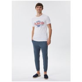 Lee Cooper 242070 İndigo Çapa Desenli Erkek Polo T-Shirt