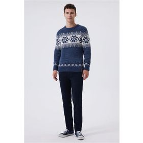 Lee Cooper K24 241036 2601 İndigo Snowy Erkek Kazak