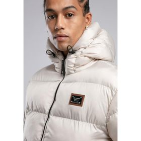 Lee Cooper Monce Kapüşonlu Bej Şişme Erkek Mont