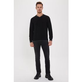 Lee Cooper Newdwade Siyah V Yaka Erkek Sweatshirt