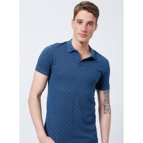 Lee Cooper Polo Yaka Desenli Lacivert Erkek T-Shirt 222 LCM 242060 POLITE INDIGO
