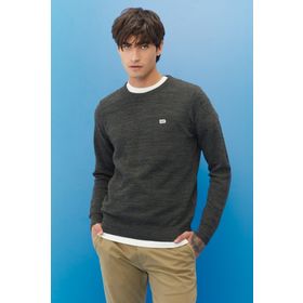 Lee L212149801 Regular Fit Haki Erkek Kazak