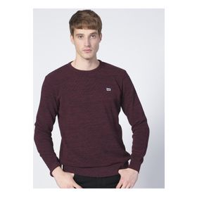 Lee L212149810 Knitwear Crew Neck Düz Şarap Bisiklet Yaka Regular Fit Erkek Kazak