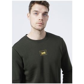 Lee L212299801_L212299 Düz Yaka Haki Erkek Sweatshirt