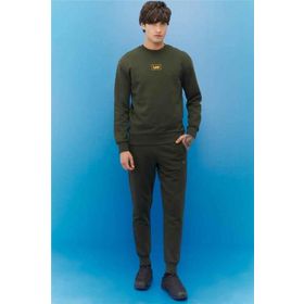 Lee L212299801_L212299 Düz Yaka Haki Erkek Sweatshirt