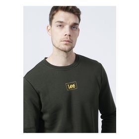 Lee L212299801_L212299 Düz Yaka Haki Erkek Sweatshirt