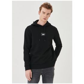 Lee L212302001 Kapüşonlu Regular Fit Düz Siyah Erkek Sweatshirt