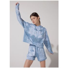 Lee L231230400 Kapüşon Yaka Mavi Kadın Sweatshirt