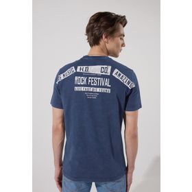Lee L231258400 Yaka Mavi Erkek T-shirt