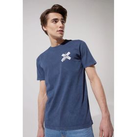 Lee L231258400 Yaka Mavi Erkek T-shirt