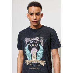 Lee L231297001 Bisiklet Yaka Siyah Erkek T-shirt
