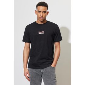 Lee L231307001 Bisiklet Yaka Siyah Erkek T-Shirt