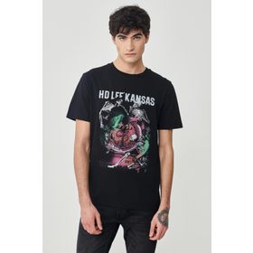Lee L231311001 Bisiklet Yaka Siyah Erkek T-shirt