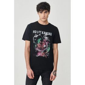 Lee L231311001 Bisiklet Yaka Siyah Erkek T-shirt
