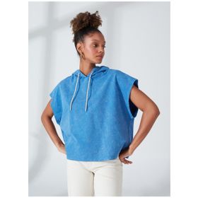 Lee L231320400 Kapüşon Yaka Mavi Kadın Sweatshirt