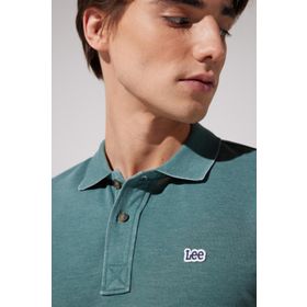 Lee L231369300 Polo Yaka Yeşil Erkek T-shirt