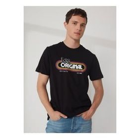 Lee L231733001 Bisiklet Yaka Siyah Erkek T-Shirt