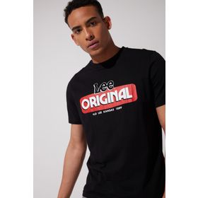 Lee L231734001 Bisiklet Yaka Siyah Erkek T-Shirt