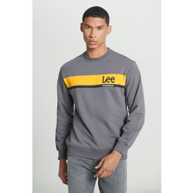 Lee L232501 003 Antrasit Erkek Bisiklet Yaka Sweatshırt