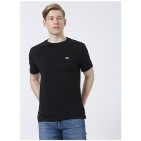 Lee L60UFQ01 Logo Bisiklet Yaka Regular Fit Baskılı Siyah Erkek T-shirt