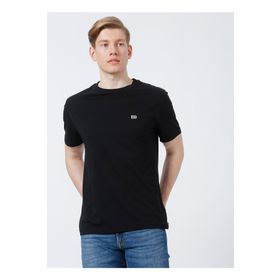 Lee L60UFQ01 Logo Bisiklet Yaka Regular Fit Baskılı Siyah Erkek T-shirt