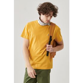 Lee L60UFQ200 Logo Bisiklet Yaka Regular Fit Baskılı Sarı Erkek T-shirt