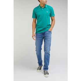 Lee L61ARLA12 Polo Yaka Yeşil Erkek T-shirt